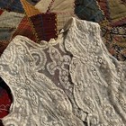 Antique Edwardian Cream Embroidered Net Lace Bodice Blouse Dress Top Vintage