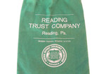 Vintage Retired Canvas Bank Bag Treading Trust Company Reading  Pa In Green