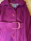 70s Marshall Field   Company Boho Flare Sleeves Belted Coat Pink 100  Wool S