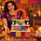 Halloween Day Of The Dead Ofrenda Altar 3-tier Kit - Mini Dia De Muertos