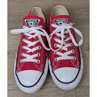 Converse All Star Chuck Taylor Sneakers Womens 8 Mens 6 Red White Canvas Low Top