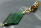 Vintage Natural Green Jade Gp  Rhombus Pendant