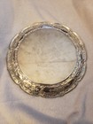 Vintage  Silver Plated  10  Inch  Cake serving  Plate  Scalloped Edge 
