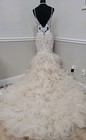 Badgley Mischka Elyse Wedding Dress Size 10 Mermaid Lace Bridal Gown Nude Ivory 
