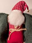 Woof   Poof 1999 Plaid Long Leg Santa Whimsical Collectible Shelf Sitter Vintage