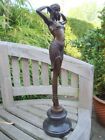Art Deco Style Statue Sculpture Beetle Naked Sexy Art Nouveau Style Bronze Signe
