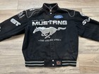 Vtg 40th Jh Design Ford Mustang Racing Jacket Mens Large Black Embroidered 