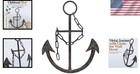 Metal Anchor Wall Decor With Chain  Antique Nautical Ship Art For Home