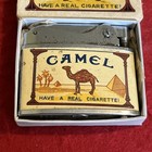 1950 - 60s    have A Real Cigarette Camel Advertising Lighter W  Original Box G-vg