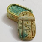 Antique Egyptian Scarab Style W  Handmade Coffin   Hieroglyphic Details Unique
