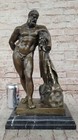 Hand Made Bronze Farnese Hercules Statue Signed Glycon Greek Mythology Decor Nr