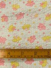 Vtg Juvenile Novelty Baby Nursery Cotton Seersucker Fabric Pink Yellow Kittens