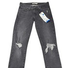Nwt Levi s 711 Women s Skinny Jeans Size 24 Ripped Knee In Bandit Black