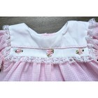 Vintage Bryan Pink Gingham Dress Bloomers Set Lace Rose Newborn 0-3 Months