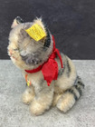 Vintage Steiff Kitten  susi   Sitting  Movable Head  With  Ids