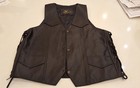 Harley Davidson Home Made Leather Vest With Embroidery Size Large