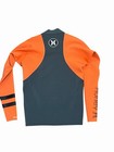 Hurley Fusion 101 Wetsuit Top Mens Medium Neoprene Gray Orange Long Sleeve Surf