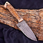 Custom Made Forged Damascus Steel Hunting Knife Pinecone Resin Handle 2934