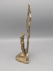 Vtg Solid Brass Art Nouveau Style Table Top Vanity Mirror Missing Glass Mirror 