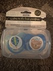    glow In The Dark    New Blue Pacifiers Le Bebe With Travel Case 2 Pack bear space