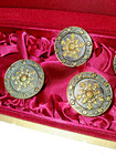 Set Of 5 Large Matching Victorian Era Filigree Brass Buttons Ornate Shank