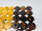 28pc 1 2 x 30  Marbled Butterscotch And Brown Swirl Bakelite Backgammon Chip Lot