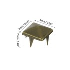 100 Pcs Pyramid Rivets For Clothing  9mm 4-jaw Square Rivets  Bronze