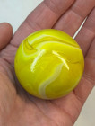 Toe Breaker 50mm  2   Lemon Sorbet Yellow Swirl Marbles Glass Toebreaker Huge