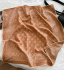 70  Cashmere 30  Silk Shawl Neckerchief Scarf Brown Totem Print Bandana 65x65cm