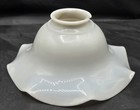 White Milk Glass Ruffle Petticoat Lamp Shade 2-3 16  Fitter Antique