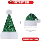 Personalized Sequin Santa Hat For Adults  Red Glitter Christmas Party Green 