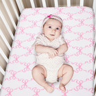 3 Pcs Baby Girls Crib Bedding Set Coquette Pink Bow Baby Bedding Set Girls Heart