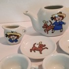 Schylling Madeline Vintage Child   s Tea Set Porcelain Teapot Cups Saucers 1949