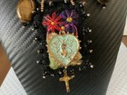 Vintage catholic Religious Homemade  Necklace And Charms