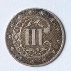 1853 United States 3c Silver Coin Very Fine Three Cents Usa