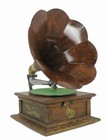 Columbia Model Bn Rear Mount Phonograph With Faux Oak Horn