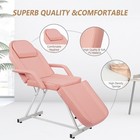 Massage Table Adjustable Beauty Salon Spa Bed For Facial Tattooing Pink W  Stool