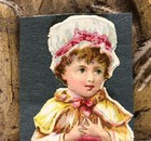 Girl Victorian Die Cut Scrap Glued On Paper - L5