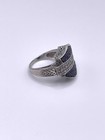 Authentic Harley Davidson Sterling Silver Shield Ring Purple white Stones