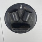 Antique Match Holder Wall Mount W dual Pockets  Striker