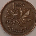 1937 Canada Copper Cent - Circulated Top Key Date