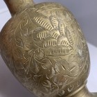Vintage Etched Brass Metal Floral Flower Vase India 8   