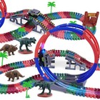 144 Pcs Race Tracks Dinosaur Toys For Kids 3-5  Glow In The Dark Magic Toy   