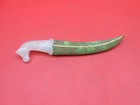 Indo Persian Horse Face White Jade Dagger Wootz Steel Blade Wooden Sheath S7580