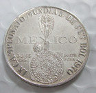 1970 Mexico World Cup Futbol Soccer Silver Coin Medal Aa282