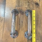 2 Heavy  Big  Antique Rustic Barn Handle  Gate Pull  Shed  Door Solid Brass  7 