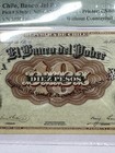 Chile Banco Del Pobre 10 Peso  1870s  Unc  Extremely Rare   