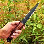 Vintage Handmade Double-edged V42 Military Stacked Wood  Stiletto Dagger Knife