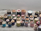 Vintage Wooden Sewing Thread Spools Lot Of 49 Full Various Sizes