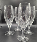 Set Of 4 Mikasa Olympus Crystal Water iced Tea Wine Glasses Swirl Design 8 5 In